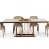 VIG Modrest Marston Modern White Marble & Rosegold Dining Table Dining Room