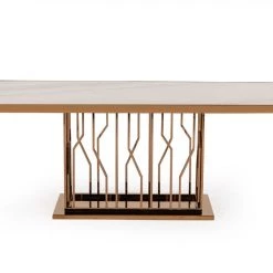 VIG Modrest Marston Modern White Marble & Rosegold Dining Table Dining Room