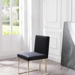 VIG Modrest Fowler - Modern Black Fabric Dining Chair (Set Of 2)