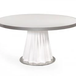 VIG Dining Room Modrest Cabaret Modern White Round Dining Table
