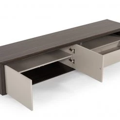VIG Modrest Parton Modern Ebony & Grey TV Stand