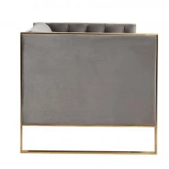 VIG Living Room Divani Casa Carlos Modern Grey Velvet & Gold Sofa