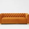 VIG Divani Casa Duarte Modern Orange Velvet Sofa