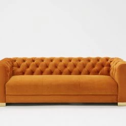 VIG Divani Casa Duarte Modern Orange Velvet Sofa