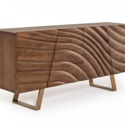 VIG Modrest Finley Modern Walnut & Gold Buffet