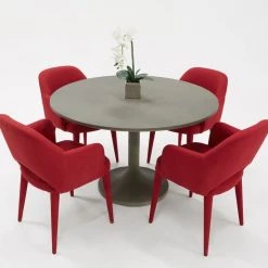 VIG Modrest Wagner Modern Grey Concrete Round Dining Table Dining Tables