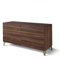 VIG Nova Domus Calabria Modern Walnut & Green Velvet Bedroom Set Beds & Headboards