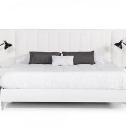 VIG Nova Domus Angela - Italian Modern White Eco Leather Bed Beds & Headboards