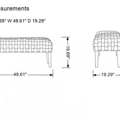 VIG Divani Casa Tracy Modern Blue Velvet Bench
