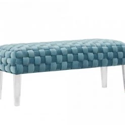 VIG Divani Casa Tracy Modern Blue Velvet Bench
