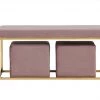 VIG Divani Casa Walden Modern Mauve Velvet Bench & Ottoman Set Bedroom