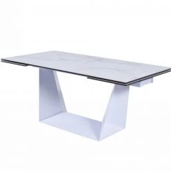 VIG Dining Room Modrest Baldwin - Modern White Ceramic Extendable Dining Table