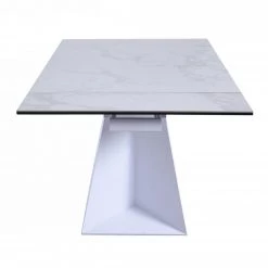VIG Dining Room Modrest Baldwin - Modern White Ceramic Extendable Dining Table