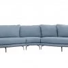 VIG Living Room Divani Casa Andover - Modern Blue + White Curved Sectional Sofa By Hollywood Glam