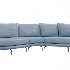 VIG Living Room Divani Casa Andover - Modern Blue + White Curved Sectional Sofa By Hollywood Glam