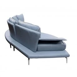 VIG Living Room Divani Casa Andover - Modern Blue + White Curved Sectional Sofa By Hollywood Glam