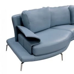 VIG Living Room Divani Casa Andover - Modern Blue + White Curved Sectional Sofa By Hollywood Glam