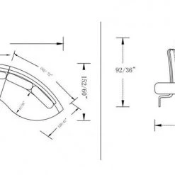 VIG Living Room Divani Casa Andover - Modern Blue + White Curved Sectional Sofa By Hollywood Glam