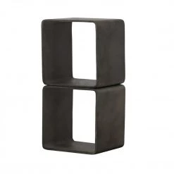 VIG Modrest Pickens - Modern Dark Grey Concrete Cube Shelf Outdoor