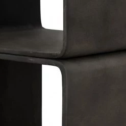 VIG Modrest Pickens - Modern Dark Grey Concrete Cube Shelf Outdoor