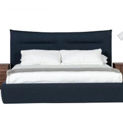VIG Modrest Barista - Italian Modern Dark Blue Upholstered Bed