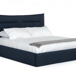 VIG Modrest Barista - Italian Modern Dark Blue Upholstered Bed