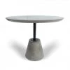 VIG Modrest Nathrop - Modern Grey Concrete & Black Metal Round Dining Table