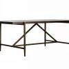 VIG Modrest Shane - Modern Acacia & Brass Dining Table Dining Room