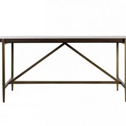 VIG Modrest Shane - Modern Acacia & Brass Dining Table Dining Room