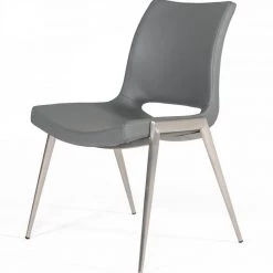 VIG Modrest Jackie - Modern Grey Eco-Leather Dining Chair (Set Of 2) Dining Room