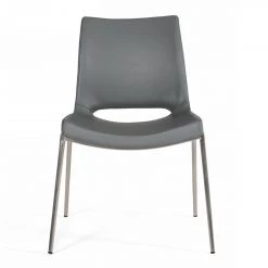 VIG Modrest Jackie - Modern Grey Eco-Leather Dining Chair (Set Of 2) Dining Room