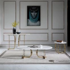 VIG Living Room Modrest Echo - Modern Marble Coffee Table