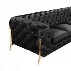 VIG Divani Casa Sheila - Modern Black Velvet Sectional Sofa By Hollywood Glam