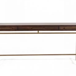 VIG Office Modrest Nathan - Modern Acacia & Brass Desk
