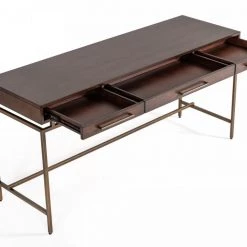 VIG Office Modrest Nathan - Modern Acacia & Brass Desk