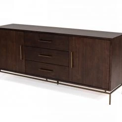 VIG Living Room Modrest Nathan - Modern Acacia & Brass Buffet
