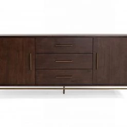 VIG Living Room Modrest Nathan - Modern Acacia & Brass Buffet