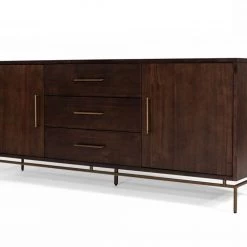 VIG Living Room Modrest Nathan - Modern Acacia & Brass Buffet