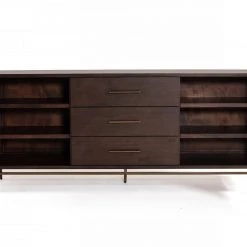 VIG Living Room Modrest Nathan - Modern Acacia & Brass Buffet
