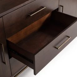 VIG Living Room Modrest Nathan - Modern Acacia & Brass Buffet