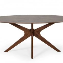 VIG Modrest Prospect - Modern Oval Walnut Dining Table