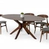 VIG Modrest Prospect - Modern Oval Walnut Dining Table