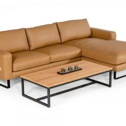 VIG Accenti Italia Shine - Italian Modern Cognac Right Facing Sectional Sofa