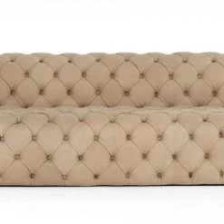 VIG Living Room Coronelli Collezioni Ellington - Italian Beige Nubuck Leather 4-Seater Sofa