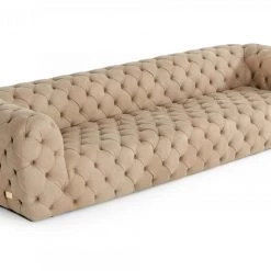 VIG Living Room Coronelli Collezioni Ellington - Italian Beige Nubuck Leather 4-Seater Sofa