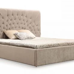 VIG Modrest Moontide - Eastern King Glam Beige Velvet And Brushed Brass Bed