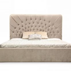 VIG Modrest Moontide - Eastern King Glam Beige Velvet And Brushed Brass Bed