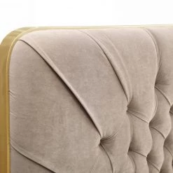 VIG Modrest Moontide - Eastern King Glam Beige Velvet And Brushed Brass Bed