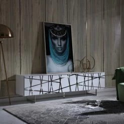 VIG Modrest Kilson - Modern White TV Stand