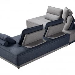 VIG Divani Casa Glendale - Modern Blue + Grey Fabric Modular Sectional Sofa Living Room